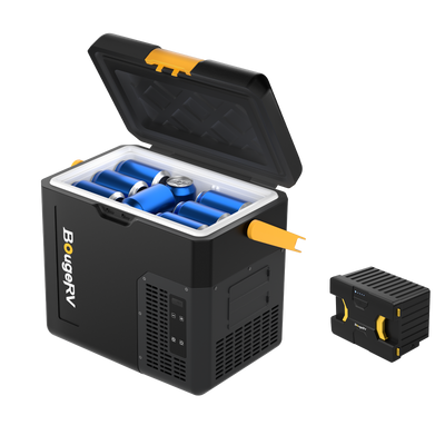 BougeRV CRH 18L ポータブル冷蔵庫 ブラック (専用バッテリー付属)