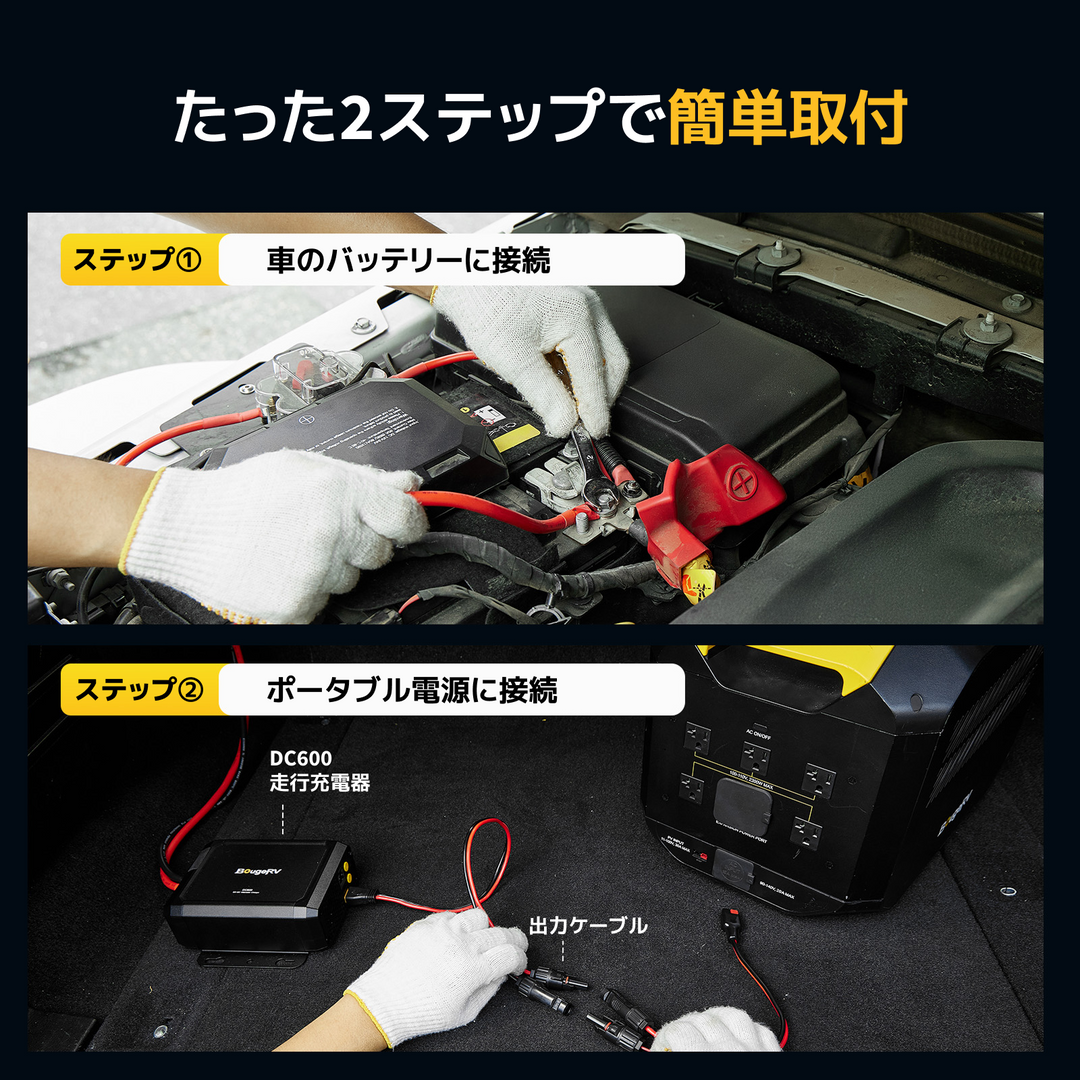 BougeRV DC600 走行充電器│最大6倍フラッシュ充電・安全設計 – JP