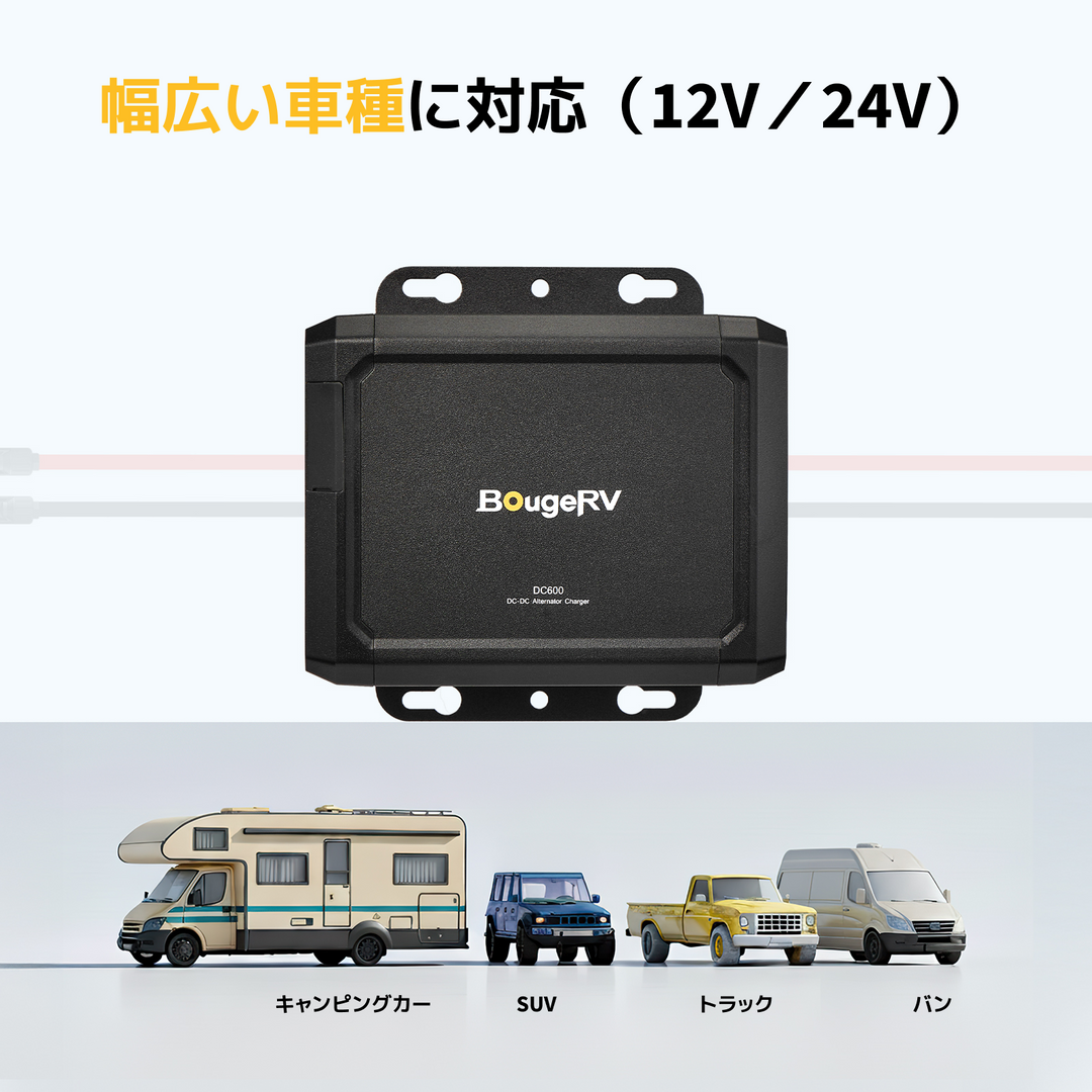 BougeRV DC600 走行充電器│最大6倍フラッシュ充電・安全設計 – JP