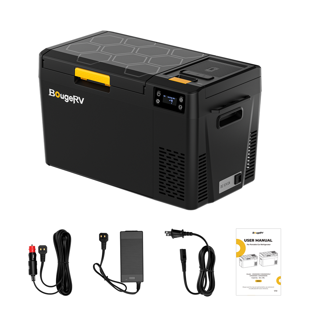 BougeRV CRX3 22L ポータブル冷蔵庫 急速冷却・静音設計・APP遠隔操作対応