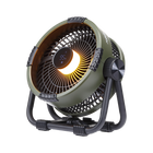 BougeRV F01 キャンプ扇風機｜強力送風・LEDライト搭載・アウトドア対応 (グリーン)