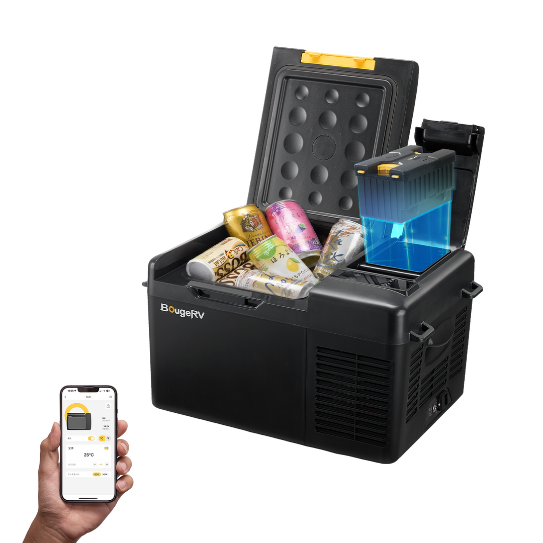 BougeRV  CLB 9L ポータブル冷蔵庫｜-20℃急速冷凍・173Whバッテリー付き・アプリ操作対応（ブラック）