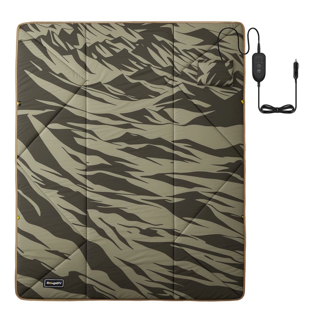BougeRV 12V電気毛布│コンパクト・軽量・20時間連続使用可能