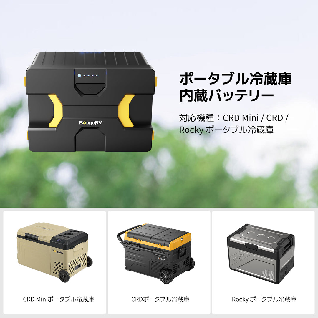 新品 BougeRV ポータブル冷蔵庫 小型 9L 173Whバッテリー付属 BougeRV 173Wh車載冷蔵庫バッテリー｜コードレス・コンパクト