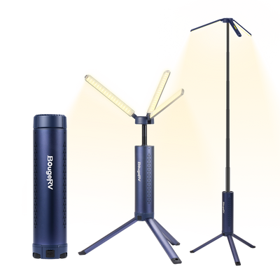 BougeRV T1 内蔵スタンド式LEDランタン｜100㎡を照らす・充電式・最大102時間連続点灯 (ネイビー)