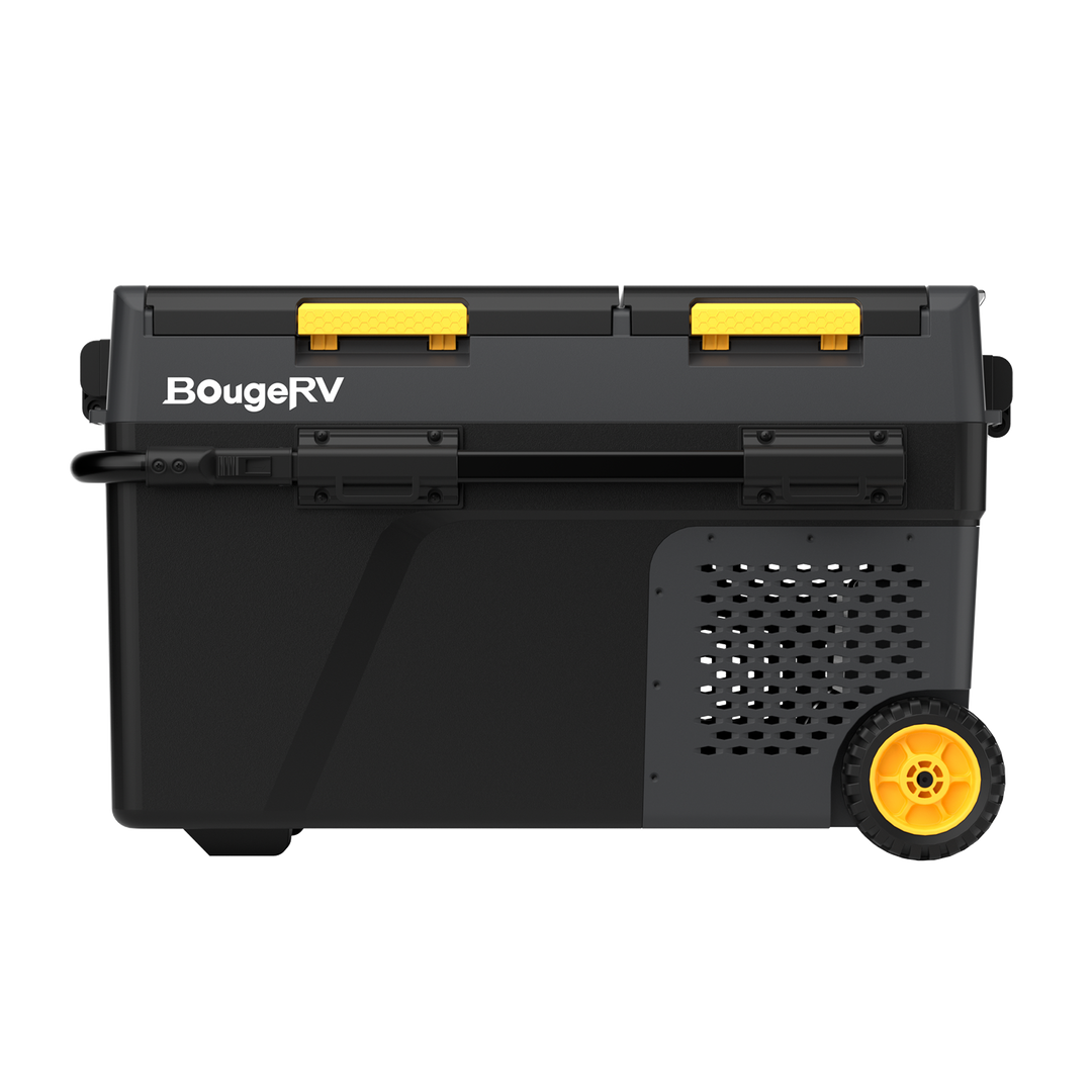BougeRV CRD2ポータブル冷蔵庫 40L│デュアルゾーン・個別制御可能・ハンドル＆キャスター付き