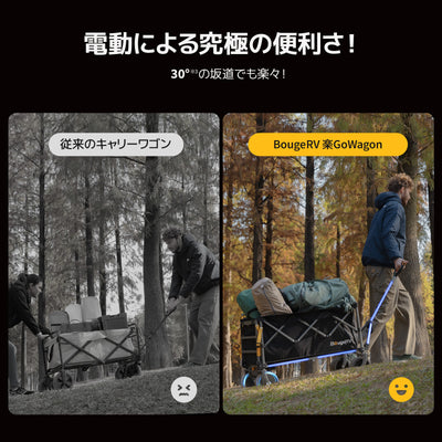 BougeRV 楽GoWagon電動キャリーワゴン│業界トップレベル・200kg耐荷重・20km最大航続距離