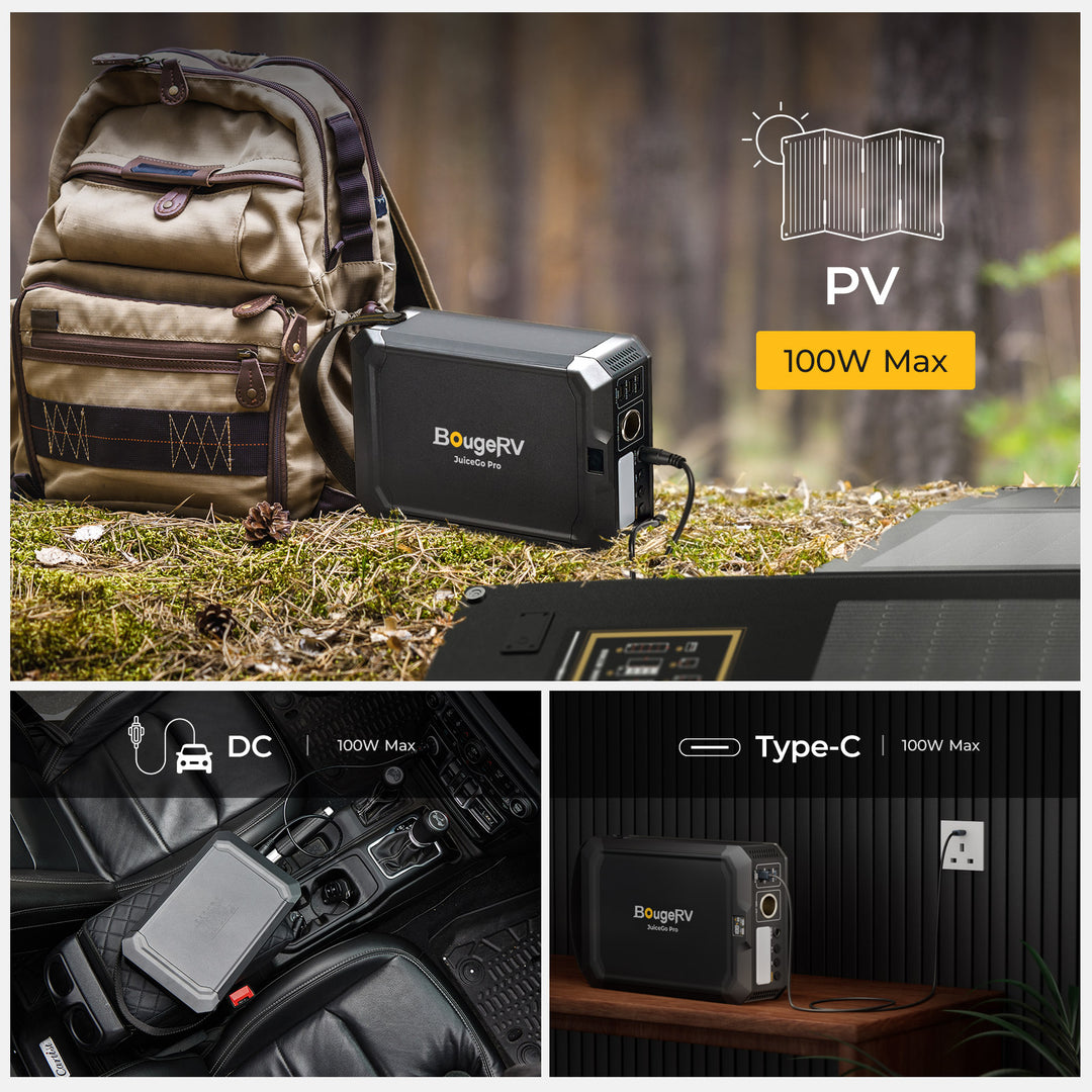 【販路限定】BougeRV JuiceGo Pro ポータブル電源| 240Wh·軽量設計·多ポート対応