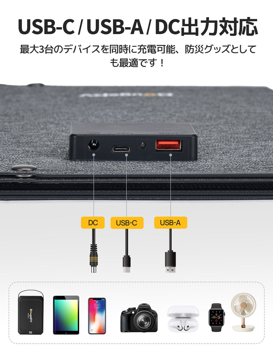 BougeRV ポータブル電源 ソーラーパネル セット