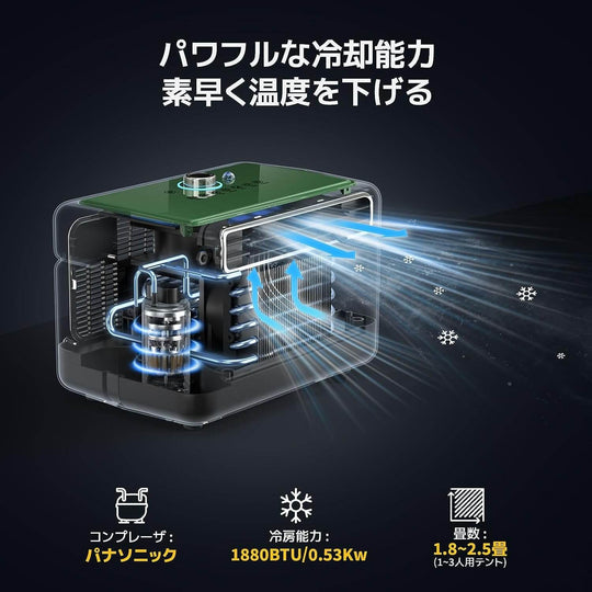 BougeRV ポータブルエアコン 1800BTU|6段階風量