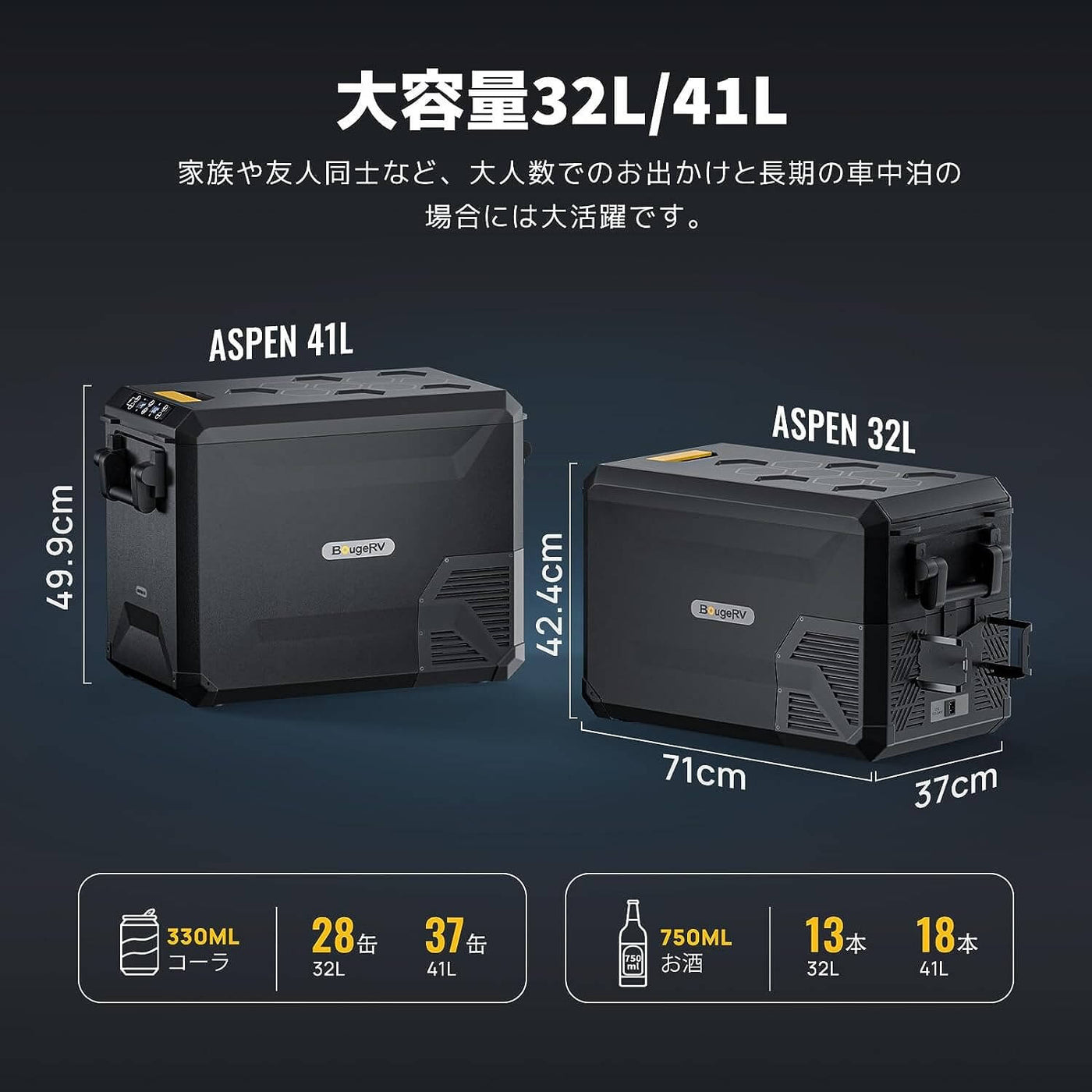 BougeRV ASPEN40 12V 41L 車載冷蔵庫 – JP.BougeRV.com