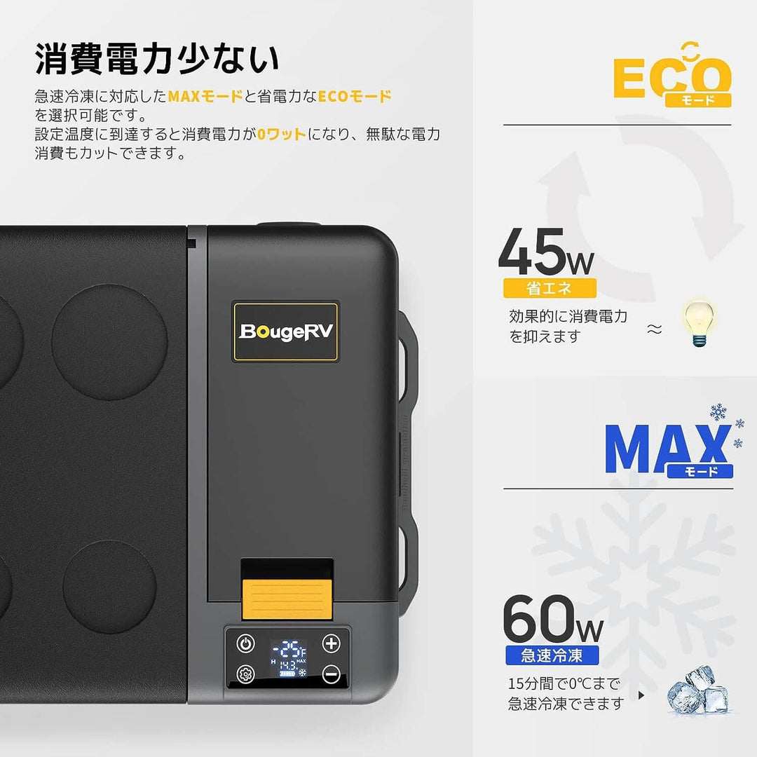 BougeRV CR Pro 29L ポータブル冷蔵庫|バッテリー内蔵可能・急速冷凍 