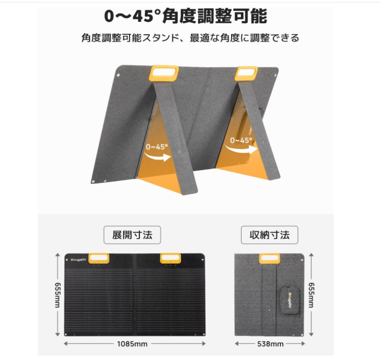 BougeRV 100W 折りたたみ太陽光パネル – JP.BougeRV.com BougeRV 100W 折りたたみ太陽光パネル – JP.BougeRV.com