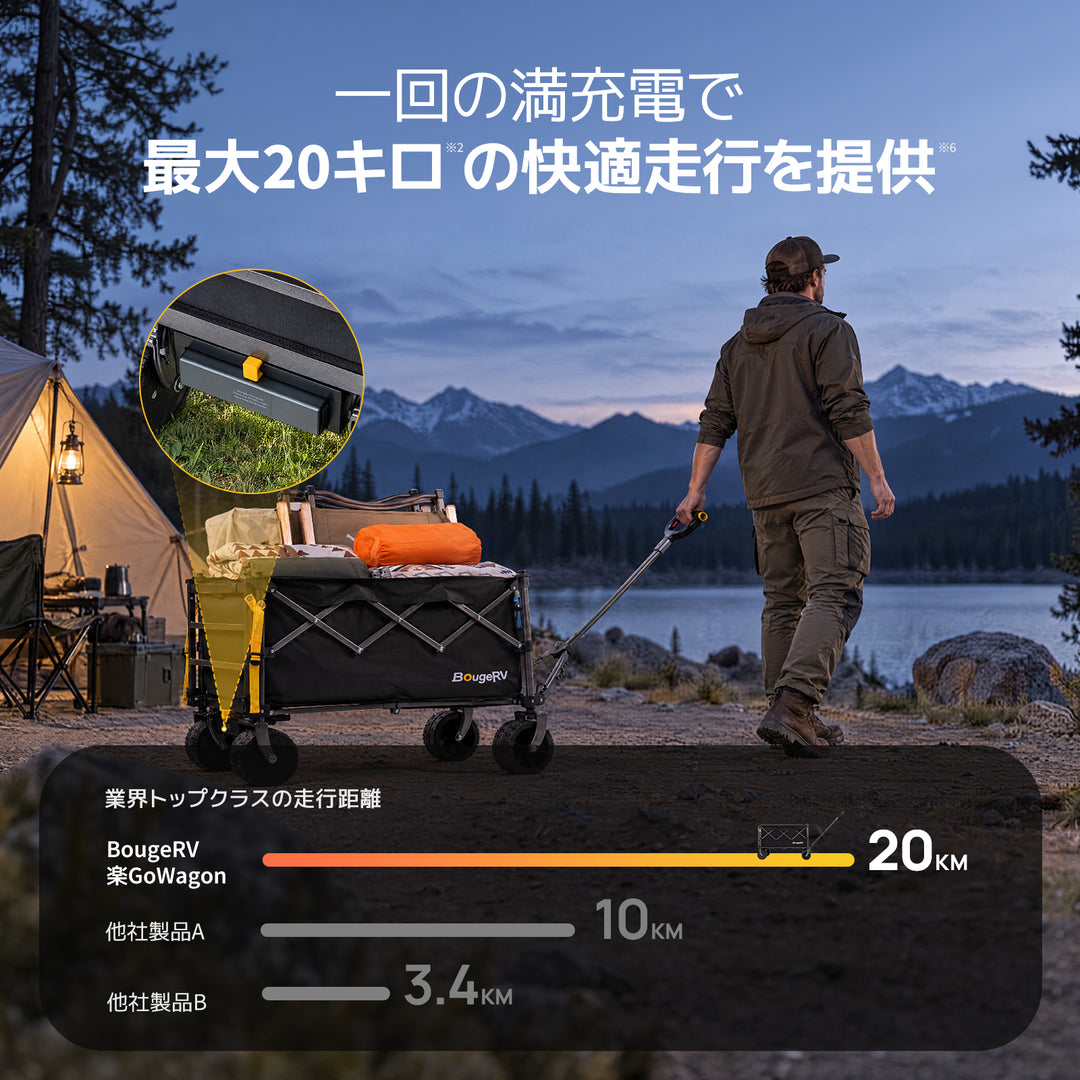 BougeRV 楽GoWagon電動キャリーワゴン 専用バッテリー