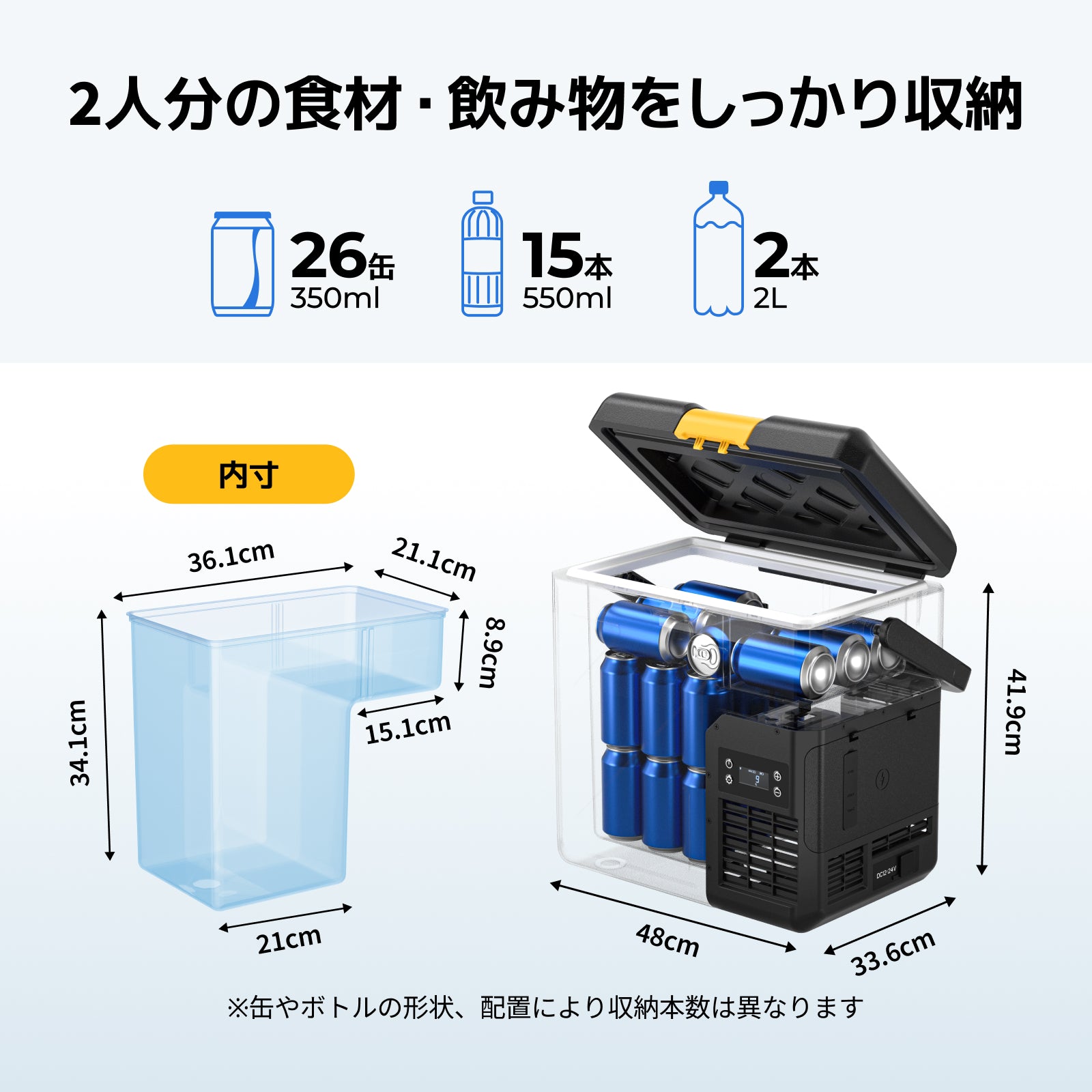 t*6様 美品BougeRV 車載冷蔵庫 20L BougeRV CRH ポータブル冷蔵庫 20L｜リン酸鉄バッテリー内蔵・氷も