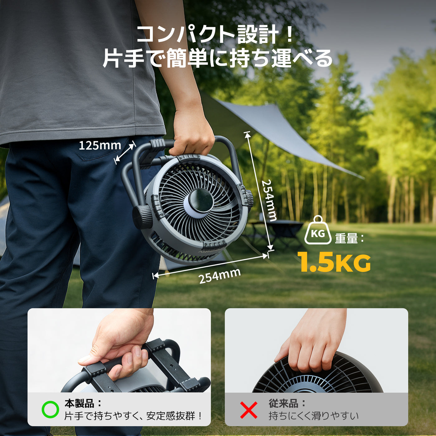 BougeRV サーキュレーター│コンパクト・軽量・大容量バッテリー搭載