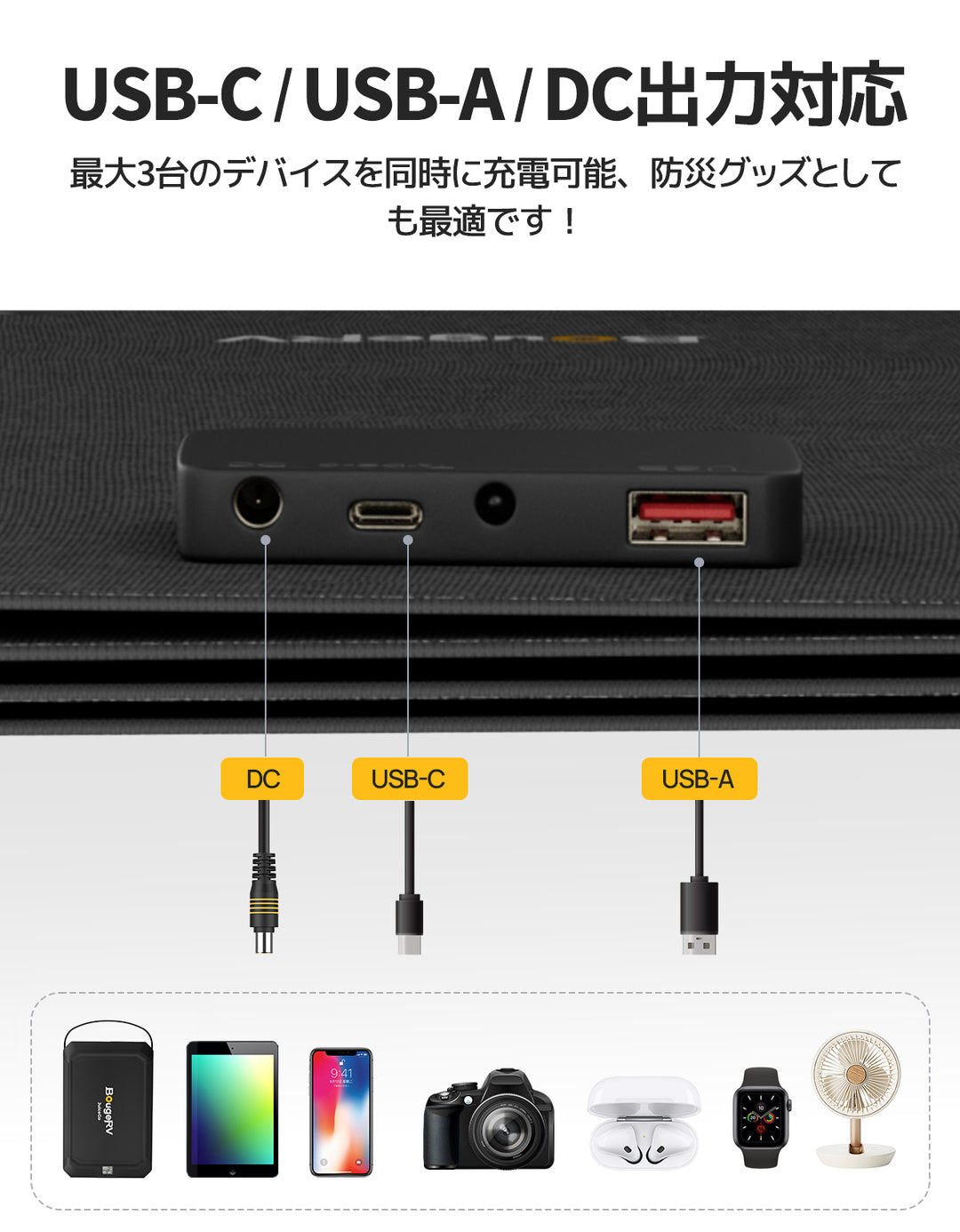 BougeRV 50W ソーラーパネル｜JuiceGo専用充電可能 · コンパクト· 耐衝撃 – JP.BougeRV.com