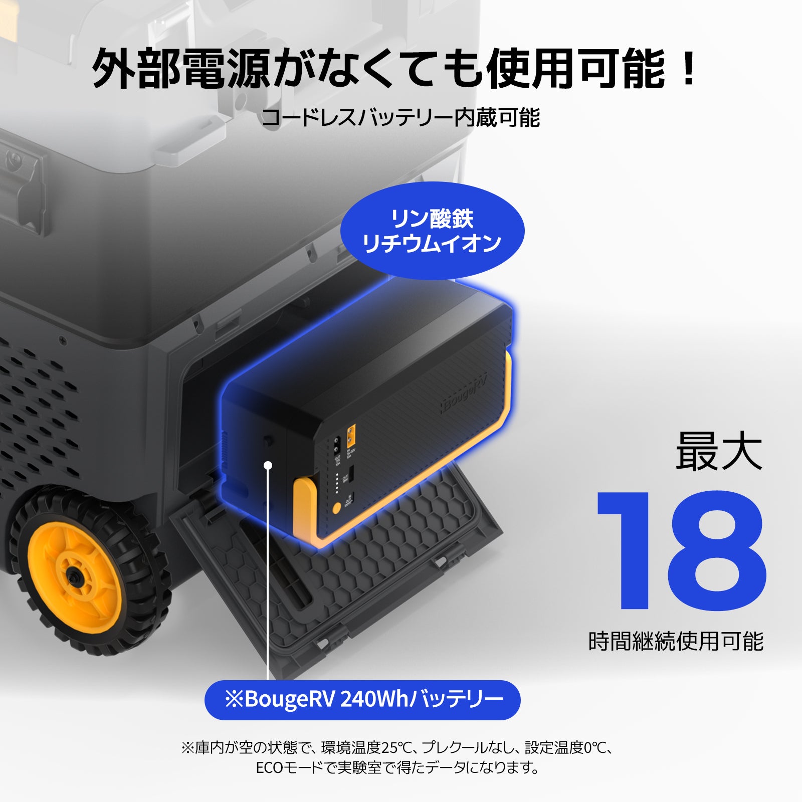 BougeRV CRD2 V2.0 2室独立 車載冷蔵庫 49L｜リン酸鉄バッテリー対応で