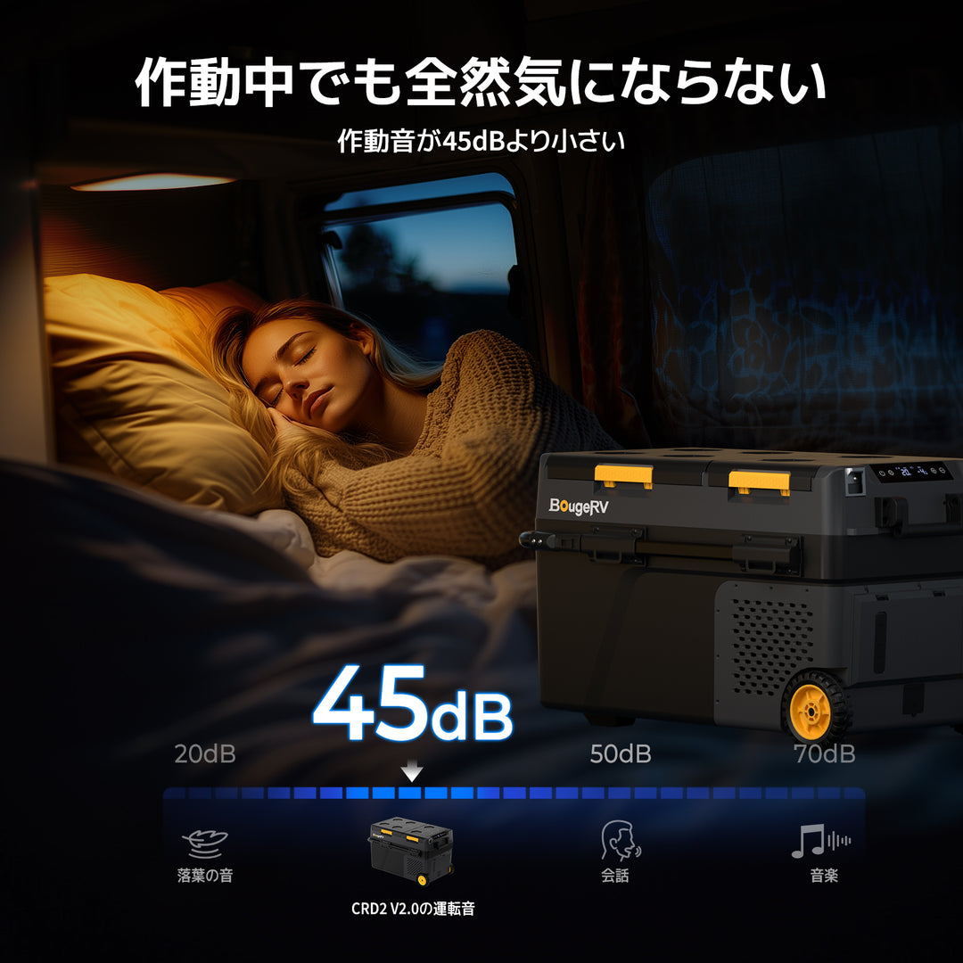 BougeRV CRD2 V2.0 2室独立 車載冷蔵庫 40L｜2室温度設定・スマホ操作 