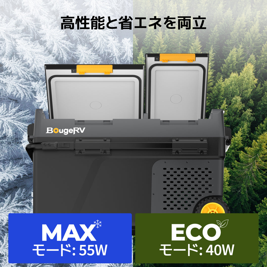 BougeRV CRD2 V2.0 2室独立 車載冷蔵庫 40L｜2室温度設定・スマホ操作 