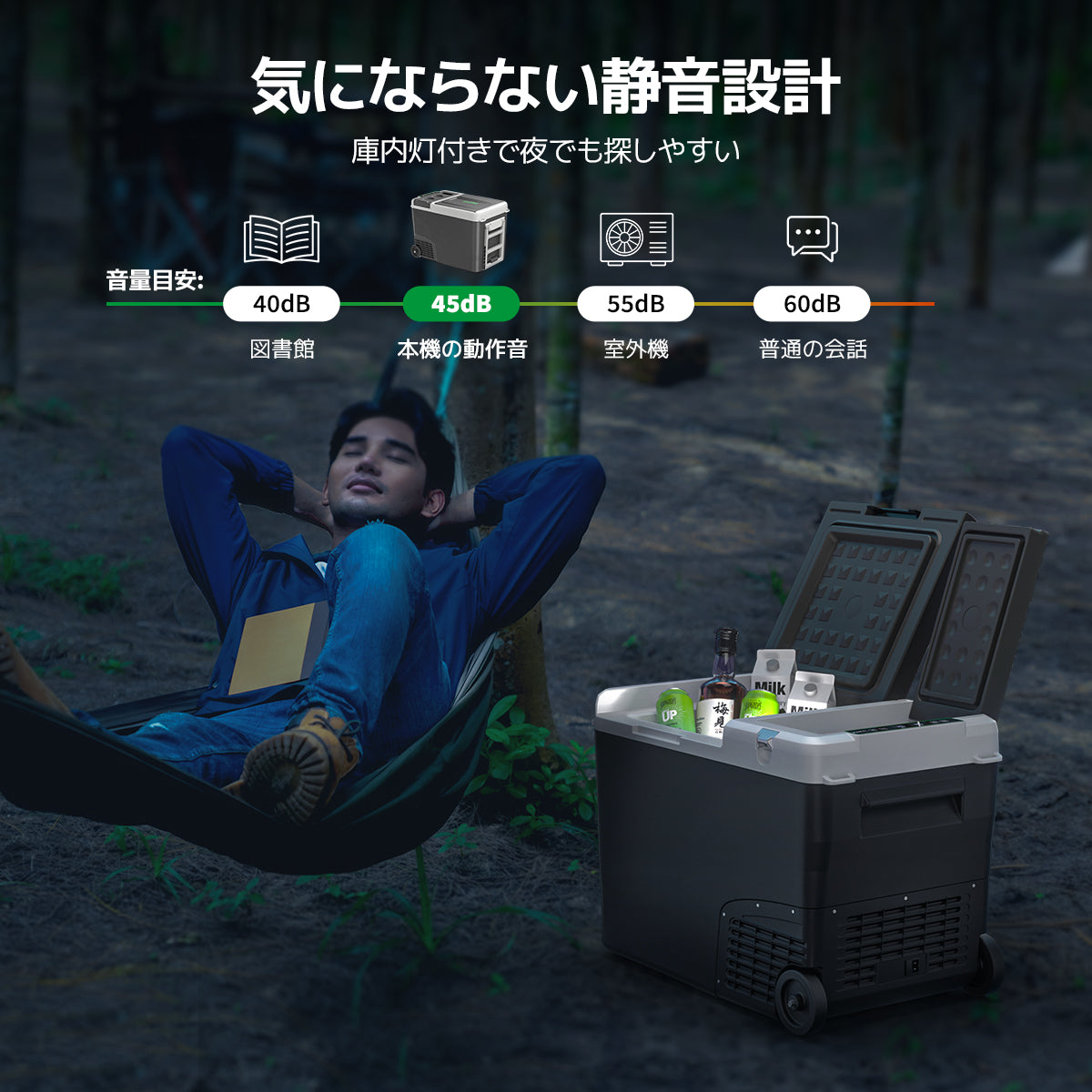 F40C4TMP 車載冷蔵庫 40L ポータブル冷蔵庫