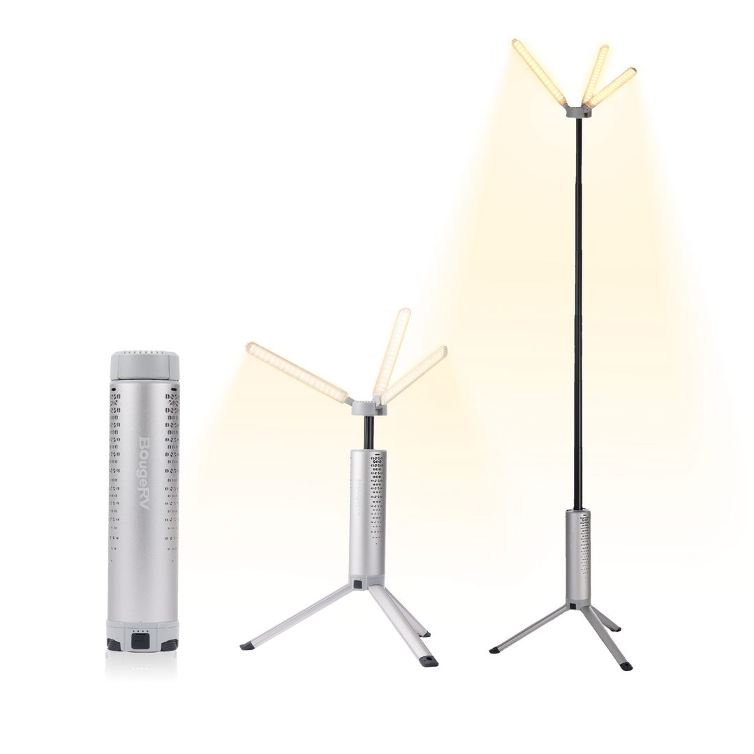 BougeRV T1 内蔵スタンド式LEDランタン｜100㎡を照らす・充電式・最大102時間連続点灯 (シルバー)