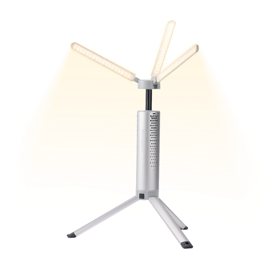 BougeRV T1 内蔵スタンド式LEDランタン｜100㎡を照らす・充電式・最大102時間連続点灯 (シルバー)