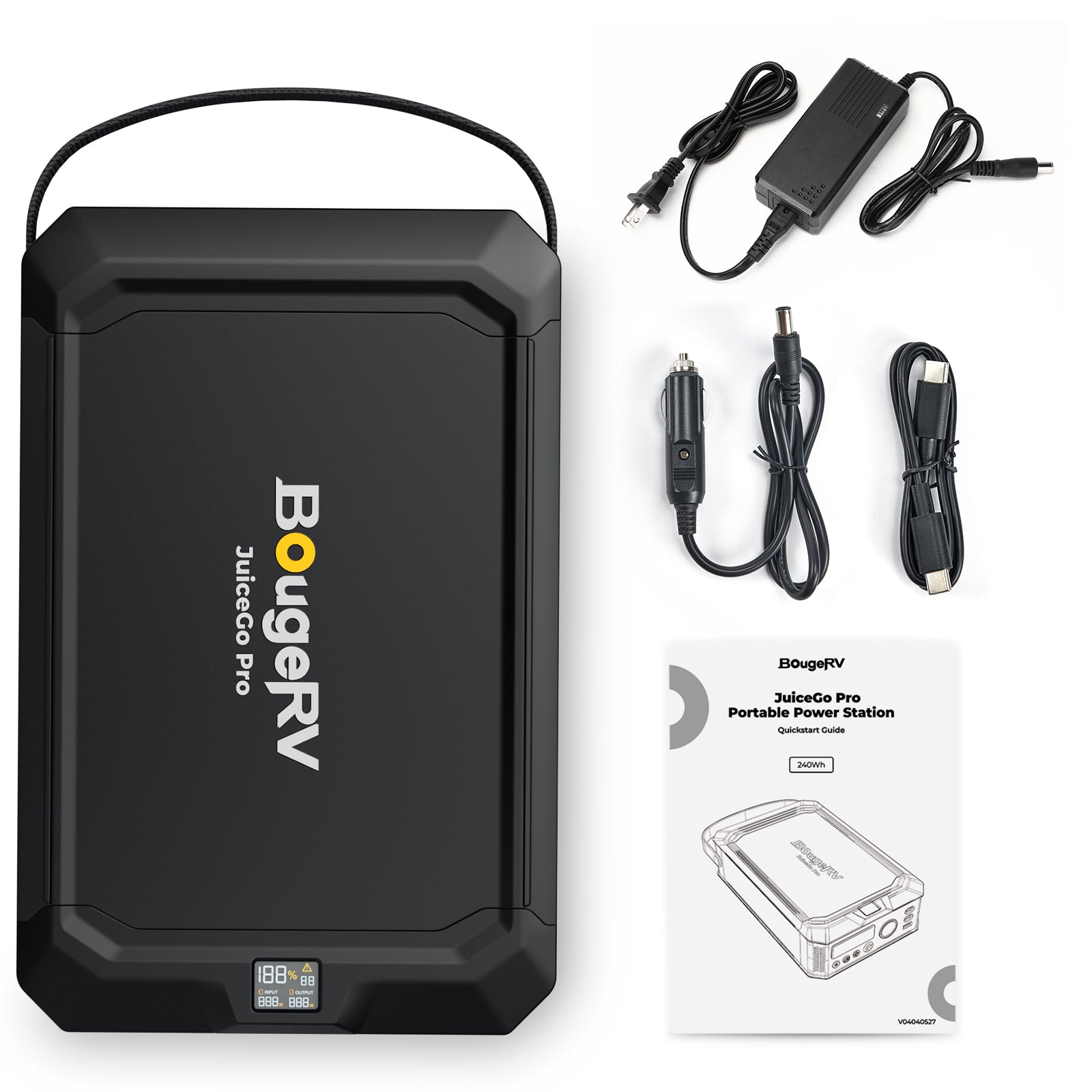 販路限定】BougeRV JuiceGo Pro ポータブル電源| 240Wh·軽量設計·多