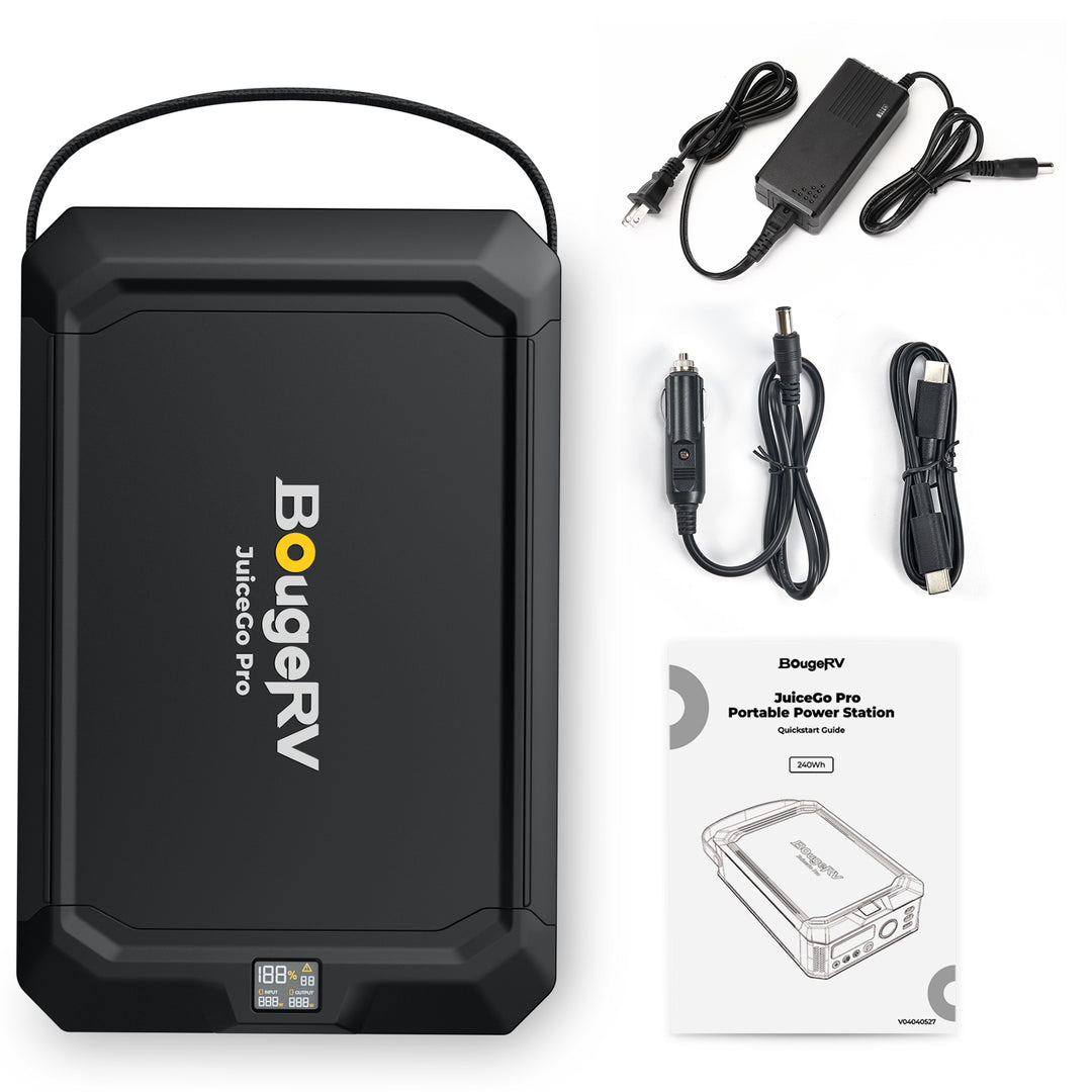販路限定】BougeRV JuiceGo Pro ポータブル電源| 240Wh·軽量設計·多 
