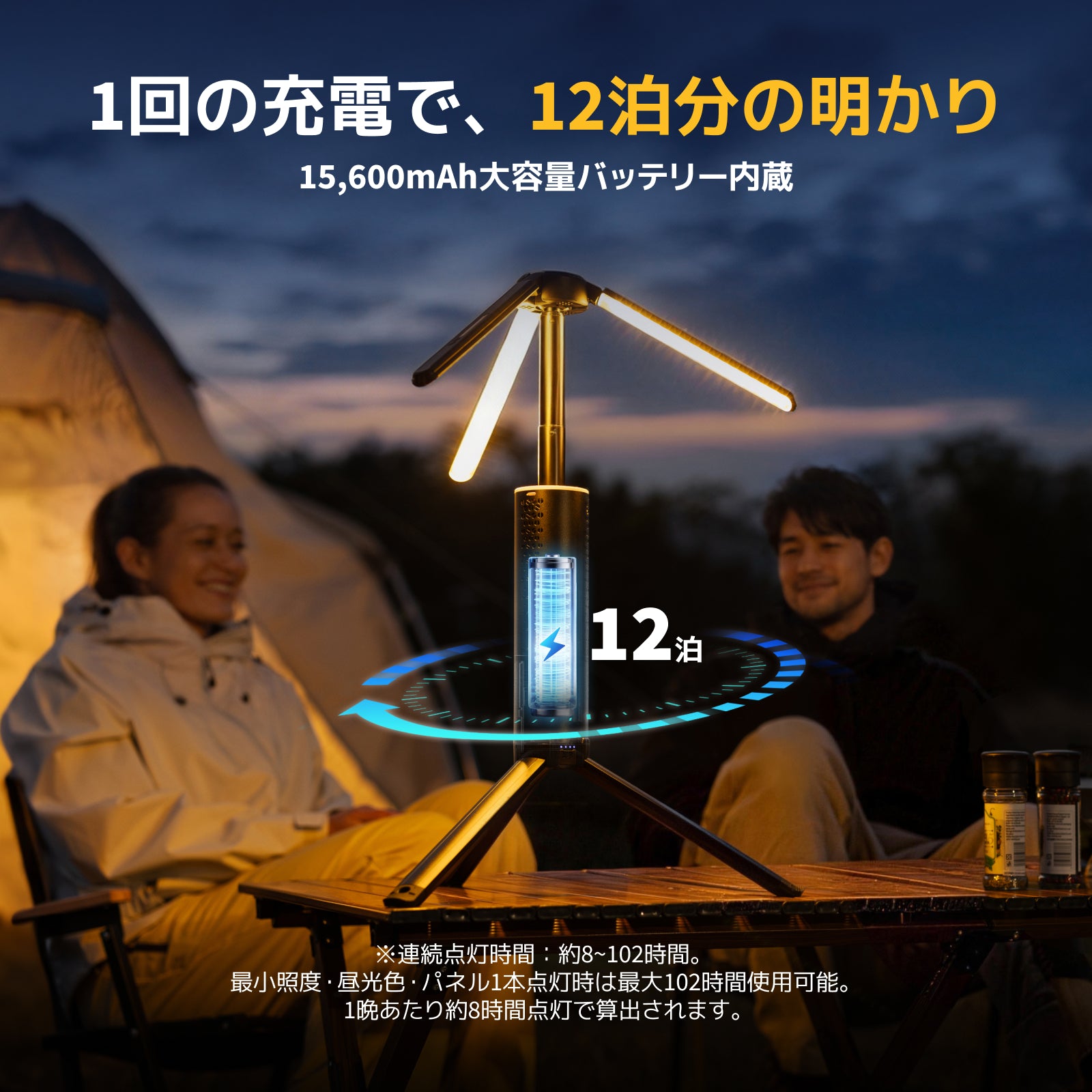 BougeRV T1 伸縮式ポータブルキャンプランタン｜最大102時間使用可能