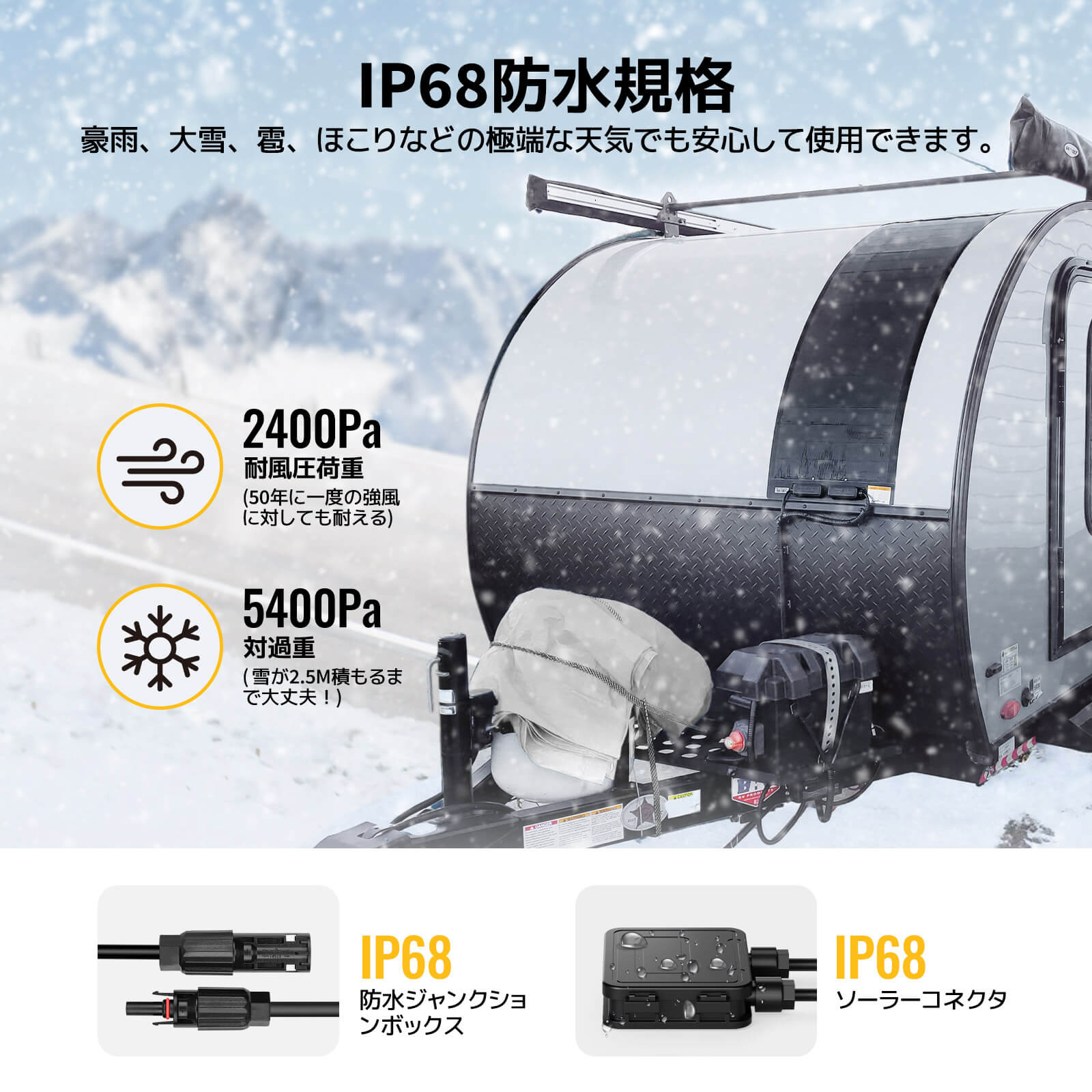 200W CIGS薄膜ソーラーパネル（穴取付タイプ） | JP.BougeRV.com