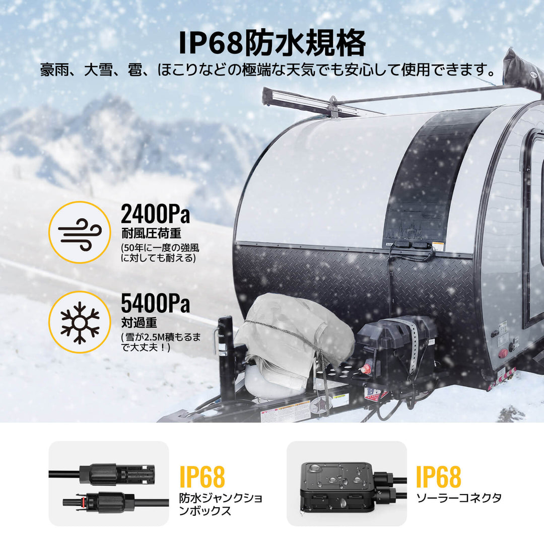BougeRV Yuma CIGS ソーラーパネル 200W（穴取付タイプ） | 360°曲げる